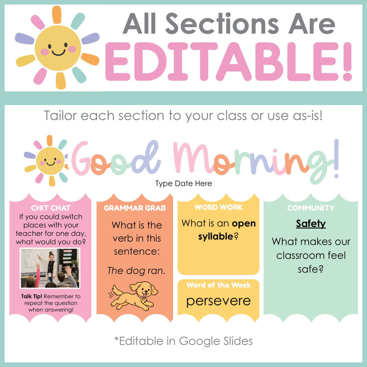SEL Community Building Morning Meeting Slides | August