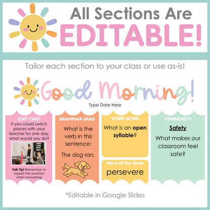 SEL Community Building Morning Meeting Slides | August