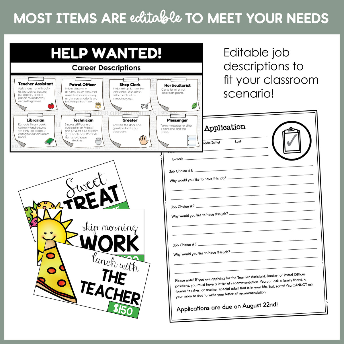Editable Class Economy Classroom Management & Class Shop Kit