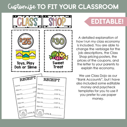 Editable Class Economy Classroom Management & Class Shop Kit