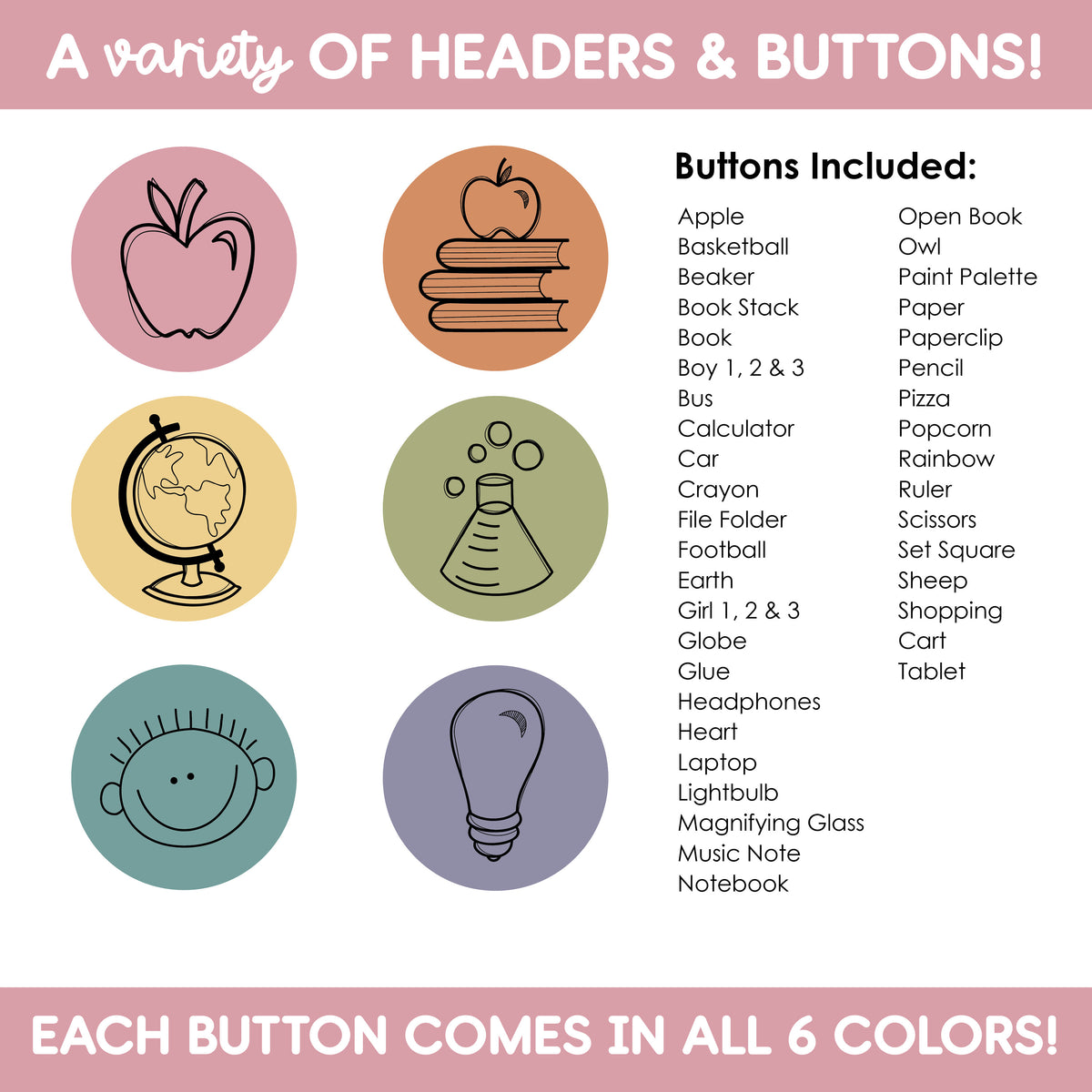Google Sites Template | Editable Headers & Buttons | Class Website Design Kit