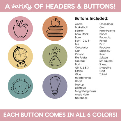 Google Sites Template | Editable Headers & Buttons | Class Website Design Kit