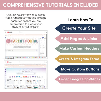 Google Sites Template | Editable Headers & Buttons | Class Website Design Kit