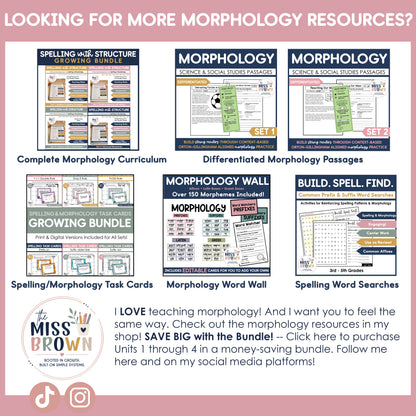 Morphology Worksheets: Greek & Latin Base Words Practice | 3rd–5th Grade