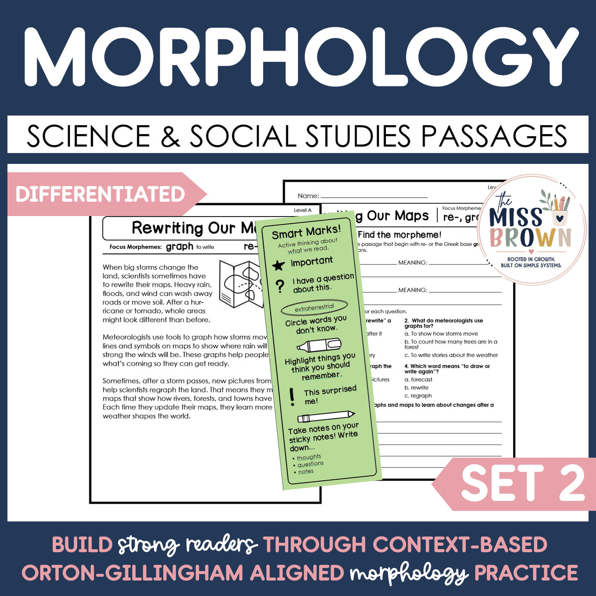 Morphology Passages for 3rd Grade | Greek & Latin Roots & Prefixes | Set 2