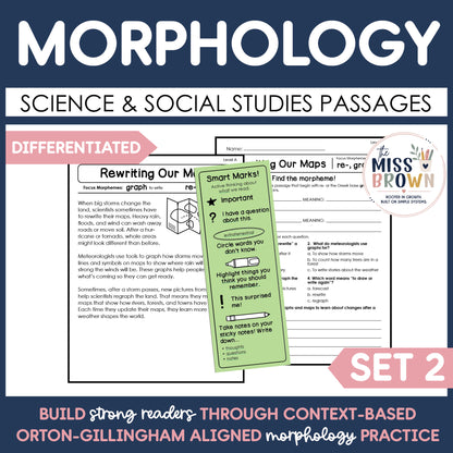 Morphology Passages for 3rd Grade | Greek & Latin Roots & Prefixes | Set 2