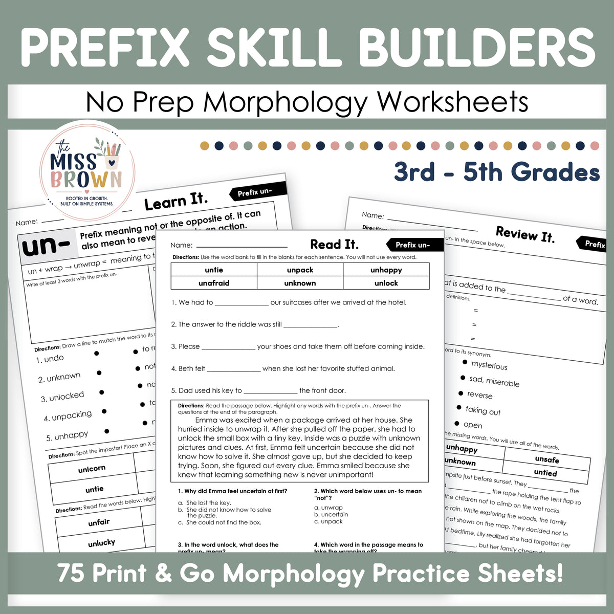 Morphology Worksheets: Prefix Practice | 3rd–5th Grade