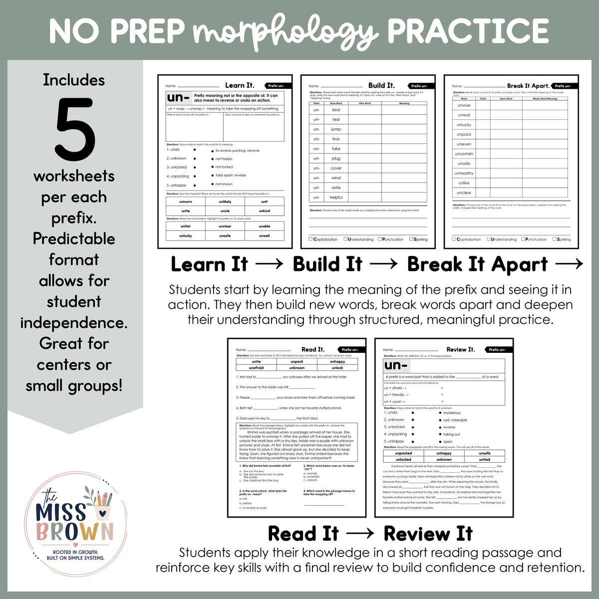 Morphology Worksheets: Prefix Practice | 3rd–5th Grade