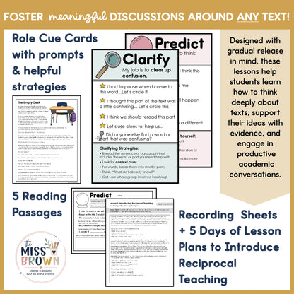 Reciprocal Teaching | Lesson Plans, Printable Role Cards and Reading Passage