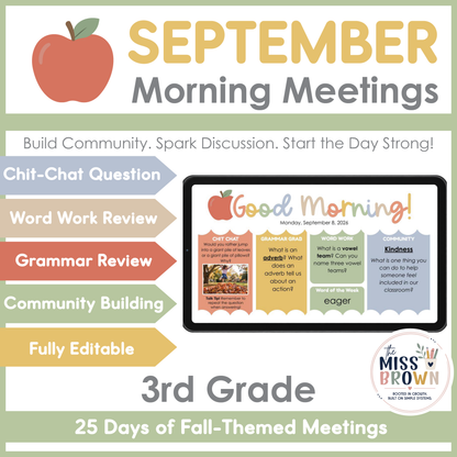SEL Community Building Morning Meeting Slides | September
