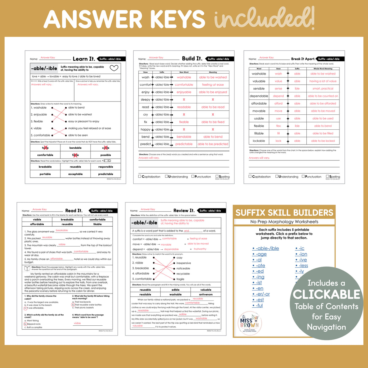 Morphology Worksheets: Suffix Practice | 3rd–5th Grade