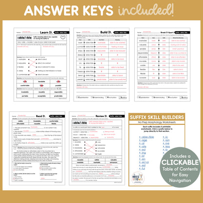 Morphology Worksheets: Suffix Practice | 3rd–5th Grade