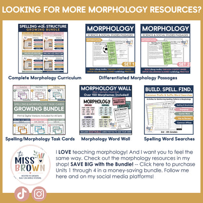 Morphology Worksheets: Suffix Practice | 3rd–5th Grade