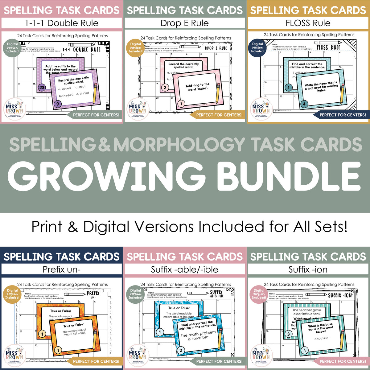 3rd Grade Morphology & Spelling Task Cards | Prefixes, Suffixes, Spelling Rules